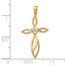 10K Yellow Gold AA Diamond Cross Pendant - 30.5 mm