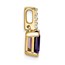 10K Yellow Gold Amethyst and Diamond Pendant - 15.9 mm