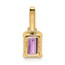 10K Yellow Gold Amethyst and Diamond Pendant - 15.9 mm