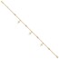 10K Yellow Gold and Textured Cross Anklet - 9 in.