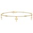 10K Yellow Gold and Textured Cross Anklet - 9 in.