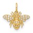 10K Yellow Gold Clear CZ Bee Charm - 14.6 mm