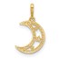 10K Yellow Gold Clear CZ Moon and Stars Charm - 18.4 mm