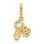 10K Yellow Gold Clover Horseshoe Hamsa Pendant - 16 mm