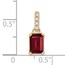10K Yellow Gold Created Ruby and Diamond Pendant - in.