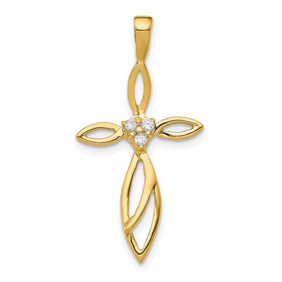 10K Yellow Gold Cross Pendant Mounting - 30.5 in. 10K Yellow Gold Cross Pendant Mounting - 30.5 in.
