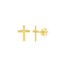10K Yellow Gold Cross Post Earrings