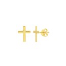 10K Yellow Gold Cross Post Earrings