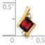 10K Yellow Gold Cushion Garnet Diamond Chain Slide
