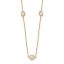 10K Yellow Gold CZ 7 Station Necklace - 18 in.