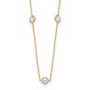 10K Yellow Gold CZ 7 Station Necklace - 18 in.