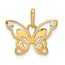 10K Yellow Gold CZ Butterfly Pendant - 12.7 mm