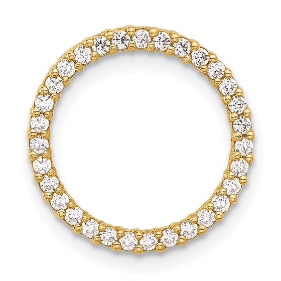 10K Yellow Gold CZ Circle Chain Slide - 15.75 mm 10K Yellow Gold CZ Circle Chain Slide - 15.75 mm