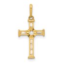 10K Yellow Gold CZ Cross Charm - 16.2 mm