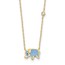 10K Yellow Gold CZ Enameled Elephant Necklace - 18 in.