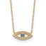 10K Yellow Gold CZ Evil Eye Necklace - 18.5 in.