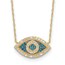 10K Yellow Gold CZ Evil Eye w/2 in ext Necklace - 16 in.