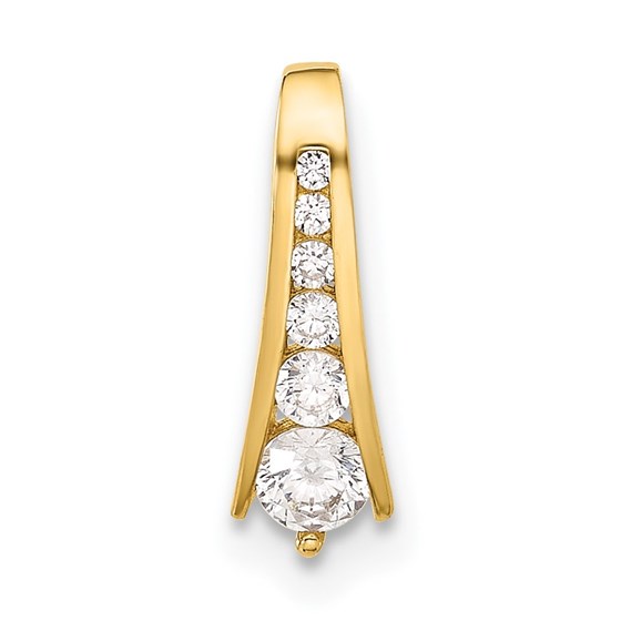 10K Yellow Gold CZ Fancy Chain Slide - 12.8 mm 10K Yellow Gold CZ Fancy Chain Slide - 12.8 mm