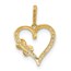 10K Yellow Gold CZ Infinity on Heart Charm - 23.7 mm