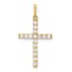 10K Yellow Gold CZ Latin Cross Charm - 19.2 mm