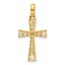 10K Yellow Gold CZ Latin Cross Pendant - 21.55 mm