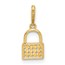 10K Yellow Gold CZ Lock Charm - 16.6 mm