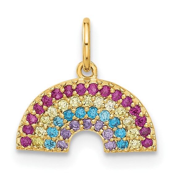 10K Yellow Gold CZ Rainbow Charm - 12.2 mm 10K Yellow Gold CZ Rainbow Charm - 12.2 mm