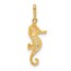 10K Yellow Gold CZ Seahorse Charm - 24.3 mm