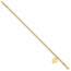 10K Yellow Gold Dangle Heart Child's Bracelet - 6 in.