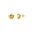 10K Yellow Gold DC Triple Wire 3 Loop Love Knot Post Earring