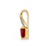 10K Yellow Gold Diamond and Created Ruby Heart Pendant