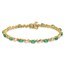 10K Yellow Gold Diamond and Emerald Bracelet - 7 in.