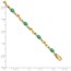 10K Yellow Gold Diamond and Oval Emerald Bracelet - 7 in.
