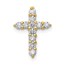 10K Yellow Gold Diamond Cross Pendant Mounting - 14.75 in.