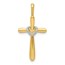 10K Yellow Gold Diamond Cross w/Heart Pendant - 30.5 mm