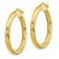 10k Yellow Gold Diamond-cut Round Hoop Earrings - 20 mm