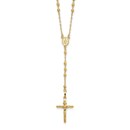 10K Yellow Gold Diamond-cut Semi-solid Rosary Necklace - 24 in.