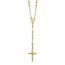 10K Yellow Gold Diamond-cut Semi-solid Rosary Necklace - 24 in.