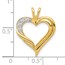 10K Yellow Gold Diamond Fancy Heart Pendant