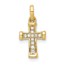 10K Yellow Gold Diamond Latin Cross Pendant - 16 mm