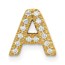 10K Yellow Gold Diamond Letter A Initial Charm - 10.1 mm