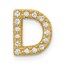 10K Yellow Gold Diamond Letter D Initial Charm - 10.12 mm