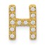 10K Yellow Gold Diamond Letter H Initial Charm - 10.71 mm