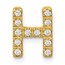10K Yellow Gold Diamond Letter H Initial Charm - 10.71 mm