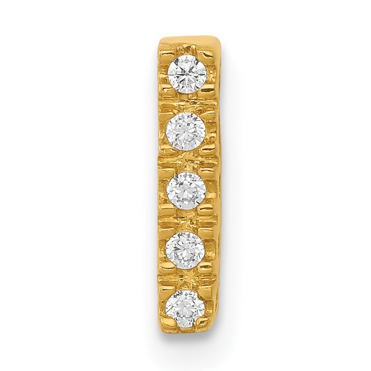 10K Yellow Gold Diamond Letter I Initial Charm - 10.54 mm