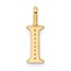 10K Yellow Gold Diamond Letter I Initial Pendant - 14.99 mm