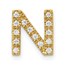 10K Yellow Gold Diamond Letter N Initial Charm - 10.68 mm