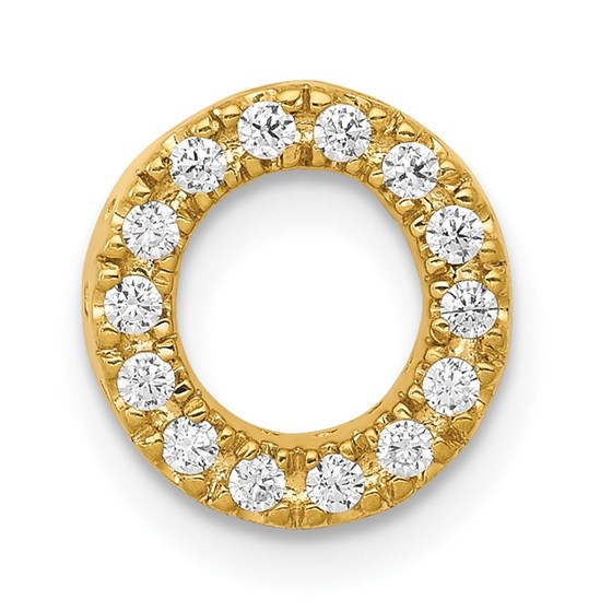 10K Yellow Gold Diamond Letter O Initial Charm - 10.38 mm 10K Yellow Gold Diamond Letter O Initial Charm - 10.38 mm
