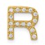 10K Yellow Gold Diamond Letter R Initial Charm - 10.8 mm