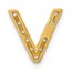 10K Yellow Gold Diamond Letter V Initial Charm - 10.61 mm